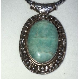 Tibetan Amazonite Gemstone Pendant & *SPECIAL* Chain Necklace